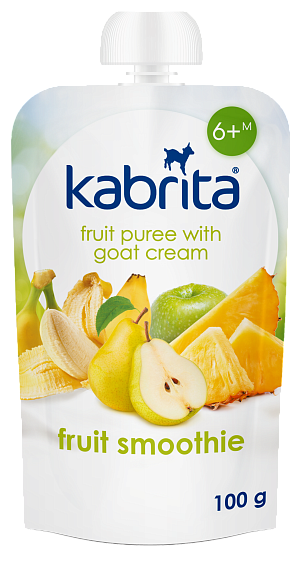 Kabrita<r></r> Augļu smūtijs ar saldo krējumu no kazas piena